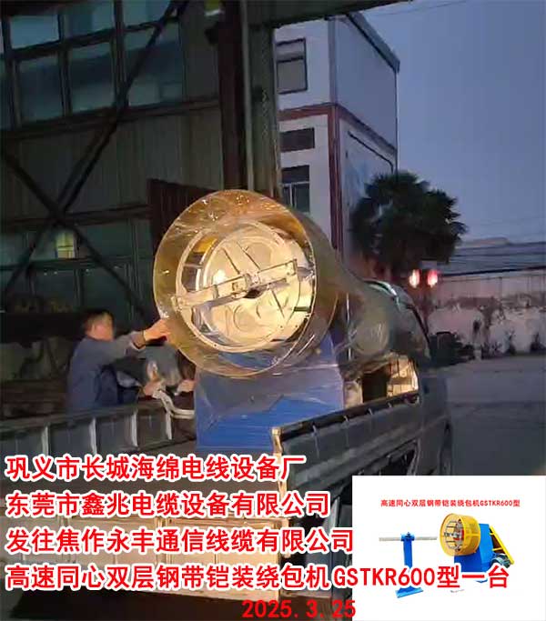 高速同心雙層鋼帶鎧裝繞包機GSTKR600型